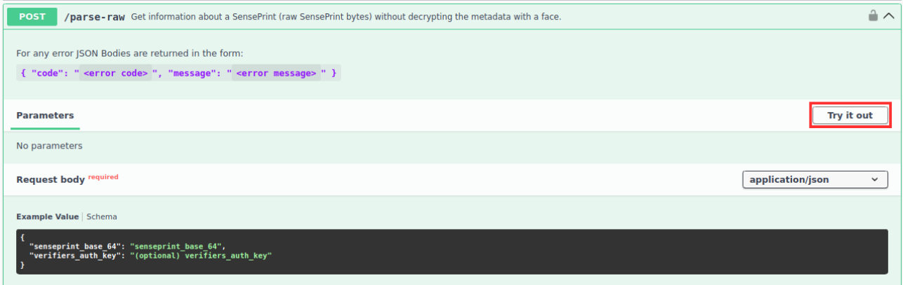 Trying out the /parse-raw end-point