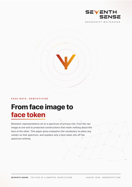 Cover of the SenseCrypt whitepaper From face image to face token